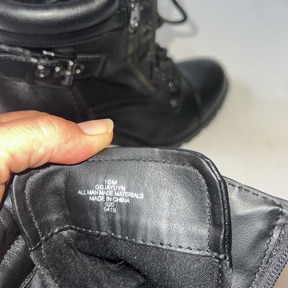 LAST CALL: Lug sole lace up bootie with zipper. Vegan leather. - Picture 6 of 6